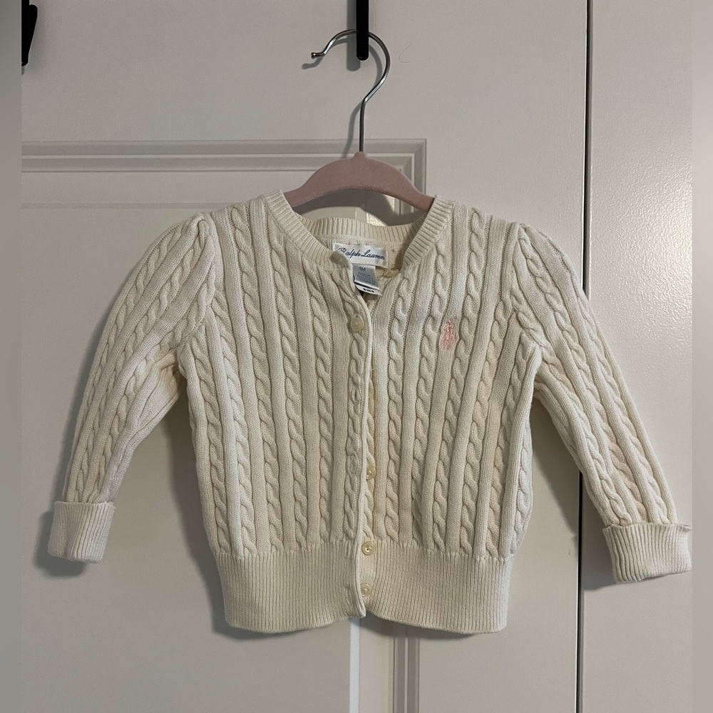 Ralph Lauren Baby Cable Knit Cream Cardigan